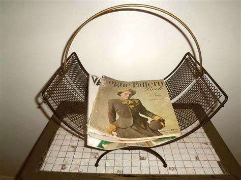 vintage metal magazine rack